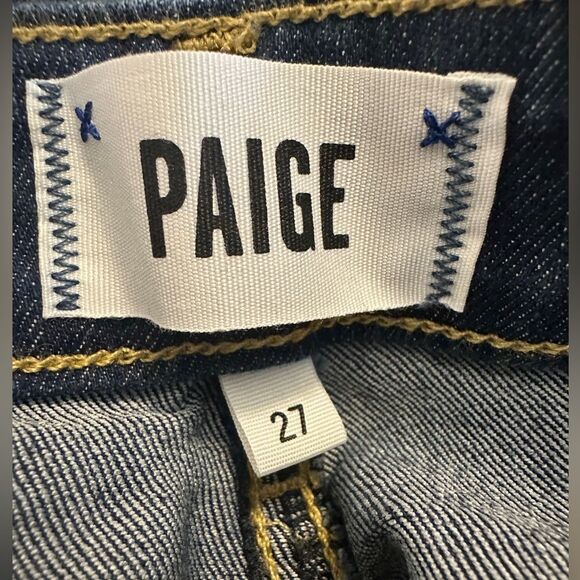 PAIGE SKYLINE ANKLE PEG Premium Stretch Low Rise Skinny Dark Wash Jeans 27 - Picture 13 of 14